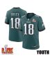 Britain Covey #18 Philadelphia Eagles Super Bowl LIX YOUTH Jersey – Midnight Green