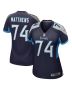 Bruce Matthews 74 Tennessee Titans Women Retired Jersey – Navy