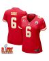 Bryan Cook #6 Kansas City Chiefs Super Bowl LIX Women’s Jersey – Red