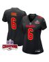 Bryan Cook 6 Kansas City Chiefs Super Bowl LVIII Champions 4 Stars Patch Fashion Game Women Jersey – Carbon Black