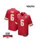 Bryan Cook 6 Kansas City Chiefs Super Bowl LVIII Champions 4 Stars Patch Game YOUTH Jersey – Red