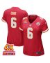 Bryan Cook 6 Kansas City Chiefs Super Bowl LVIII Champions 4X Game Women Jersey – Red