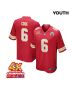 Bryan Cook 6 Kansas City Chiefs Super Bowl LVIII Champions 4X Game YOUTH Jersey – Red