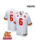 Bryan Cook 6 Kansas City Chiefs Super Bowl LVIII Champions 4X Game YOUTH Jersey – White