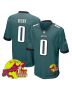 Bryce Huff 0 Philadelphia Eagles Super Bowl LIX New Orleans Patch Game Men Jersey – Midnight Green
