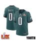 Bryce Huff #0 Philadelphia Eagles Super Bowl LIX YOUTH Jersey – Midnight Green