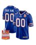 Buffalo Bills Super Bowl LIX Champions Patch Game Men Custom Jersey – Royal