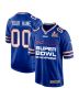 Buffalo Bills Super Bowl LIX Champions Straight Text Game Men Custom Jersey – Royal