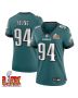 Byron Young #94 Philadelphia Eagles Super Bowl LIX Women’s Jersey – Midnight Green