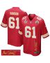 C.J. Hanson 61 Kansas City Chiefs Super Bowl LIX Champions Patch ‘New Orleans – Where Legends Are Made’ EMBROIDERED Game Men Jersey – Red
