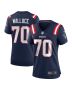 Caedan Wallace 70 New England Patriots Women’s Team Game Jersey – Navy