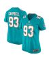 Calais Campbell 93 Miami Dolphins Women’s Game Jersey – Aqua