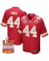 Cam Jones 44 Kansas City Chiefs Super Bowl LIX Champions Patch Game Men Jersey – Red