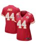 Cam Jones 44 Kansas City Chiefs Super Bowl LVIII Patch Game Women Jersey – Red