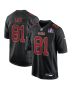 Cameron Latu 81 San Francisco 49ers Super Bowl LVIII Patch Fashion Game Men Jersey – Carbon Black