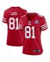 Cameron Latu 81 San Francisco 49ers Super Bowl LVIII Patch Game Women Jersey – Scarlet