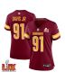 Carl Davis Jr. #91 Washington Commanders Super Bowl LIX Women’s Jersey – Burgundy