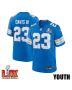 Carlton Davis #23 Detroit Lions Super Bowl LIX YOUTH Jersey – Blue
