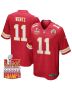 Carson Wentz 11 Kansas City Chiefs Super Bowl LIX Champions Patch Game Men Jersey – Red