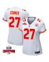 Chamarri Conner 27 Kansas City Chiefs Super Bowl LVIII Champions 4 Stars Patch Game Women Jersey – White