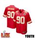 Charles Omenihu #90 Kansas City Chiefs Super Bowl LIX YOUTH Jersey – Red