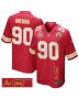 Charles Omenihu 90 Kansas City Chiefs Super Bowl LIX Champions Patch ‘New Orleans – Where Passion Ignites’ EMBROIDERED Game Men Jersey – Red
