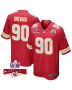 Charles Omenihu 90 Kansas City Chiefs Super Bowl LVIII Champions 4 Stars Patch Game Men Jersey – Red