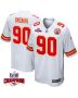 Charles Omenihu 90 Kansas City Chiefs Super Bowl LVIII Champions 4 Stars Patch Game Men Jersey – White