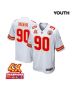 Charles Omenihu 90 Kansas City Chiefs Super Bowl LVIII Champions 4X Game YOUTH Jersey – White