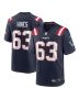 Chasen Hines 63 New England Patriots Game Men Jersey – Navy