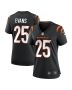 Chris Evans 25 Cincinnati Bengals Women Game Jersey – Black