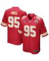 Chris Jones 95 Kansas City Chiefs AFC Champions Patch Game Men Jersey – Red
