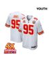 Chris Jones 95 Kansas City Chiefs Super Bowl LVIII Champions 4X Game YOUTH Jersey – White