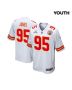 Chris Jones 95 Kansas City Chiefs Super Bowl LVIII Patch Game YOUTH Jersey – White