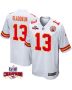 Chris Oladokun 13 Kansas City Chiefs Super Bowl LVIII Champions 4 Stars Patch Game Men Jersey – White