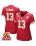 Chris Oladokun 13 Kansas City Chiefs Super Bowl LVIII Champions 4X Game Women Jersey – Red