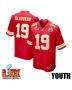 Chris Oladokun #19 Kansas City Chiefs Super Bowl LIX YOUTH Jersey – Red