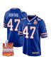 Christian Benford 47 Buffalo Bills Super Bowl LIX Champions Patch Game Men Jersey – Royal