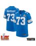 Christian Mahogany #73 Detroit Lions Super Bowl LIX YOUTH Jersey – Blue