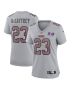 Christian McCaffrey 23 San Francisco 49ers Super Bowl LVIII Atmosphere Fashion Game Women Jersey – Gray