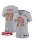 Chukwuebuka Godrick 72 Kansas City Chiefs Super Bowl LVIII Champions 4 Stars Patch Atmosphere Fashion Game Women Jersey – Gray