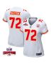 Chukwuebuka Godrick 72 Kansas City Chiefs Super Bowl LVIII Champions 4 Stars Patch Game Women Jersey – White