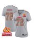 Chukwuebuka Godrick 72 Kansas City Chiefs Super Bowl LVIII Champions 4X Atmosphere Fashion Game Women Jersey – Gray