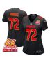 Chukwuebuka Godrick 72 Kansas City Chiefs Super Bowl LVIII Champions 4X Fashion Game Women Jersey – Carbon Black