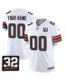 Cleveland Browns Jim Brown Memorial Patch Game Men Custom Jersey – White