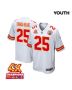 Clyde Edwards-Helaire 25 Kansas City Chiefs Super Bowl LVIII Champions 4X Game YOUTH Jersey – White