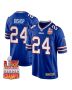 Cole Bishop 24 Buffalo Bills Super Bowl LIX Champions Patch Game Men Jersey – Royal