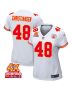 Cole Christiansen 48 Kansas City Chiefs Super Bowl LVIII Champions 4X Game Women Jersey – White