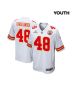 Cole Christiansen 48 Kansas City Chiefs Super Bowl LVIII Patch Game YOUTH Jersey – White