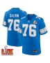 Connor Galvin #76 Detroit Lions Super Bowl LIX YOUTH Jersey – Blue